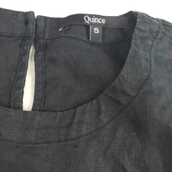 Quince 100% Linen Sleeveless Tank Top Womens Small Black Lagenlook Europe Shirt - Picture 4 of 9